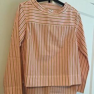 J crew poplin top NWT SIZE 4 pink/mustard
